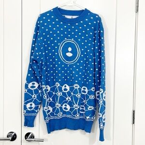 Finrod's Festive Wear XXL Blue, White Ugly Christmas Sweater